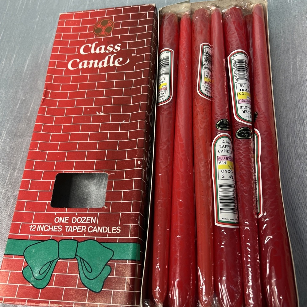 VTG Taper‎ Candles Candlesticks 12" Red Christmas Class Candle-Lite Table Decor